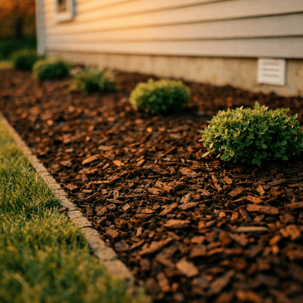 Garden Bed Mulch Installation